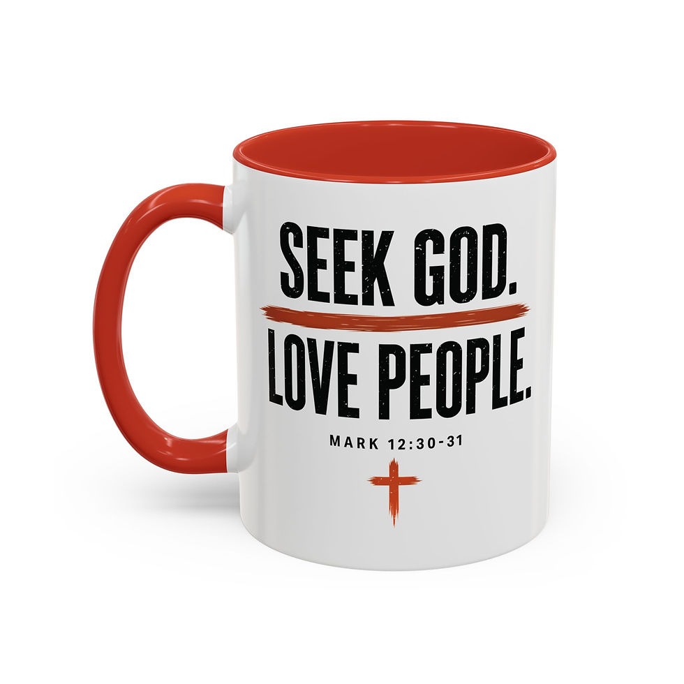 Thumbnail: Seek God. Love People. — Stacked Accent Mug — alternate product view 15