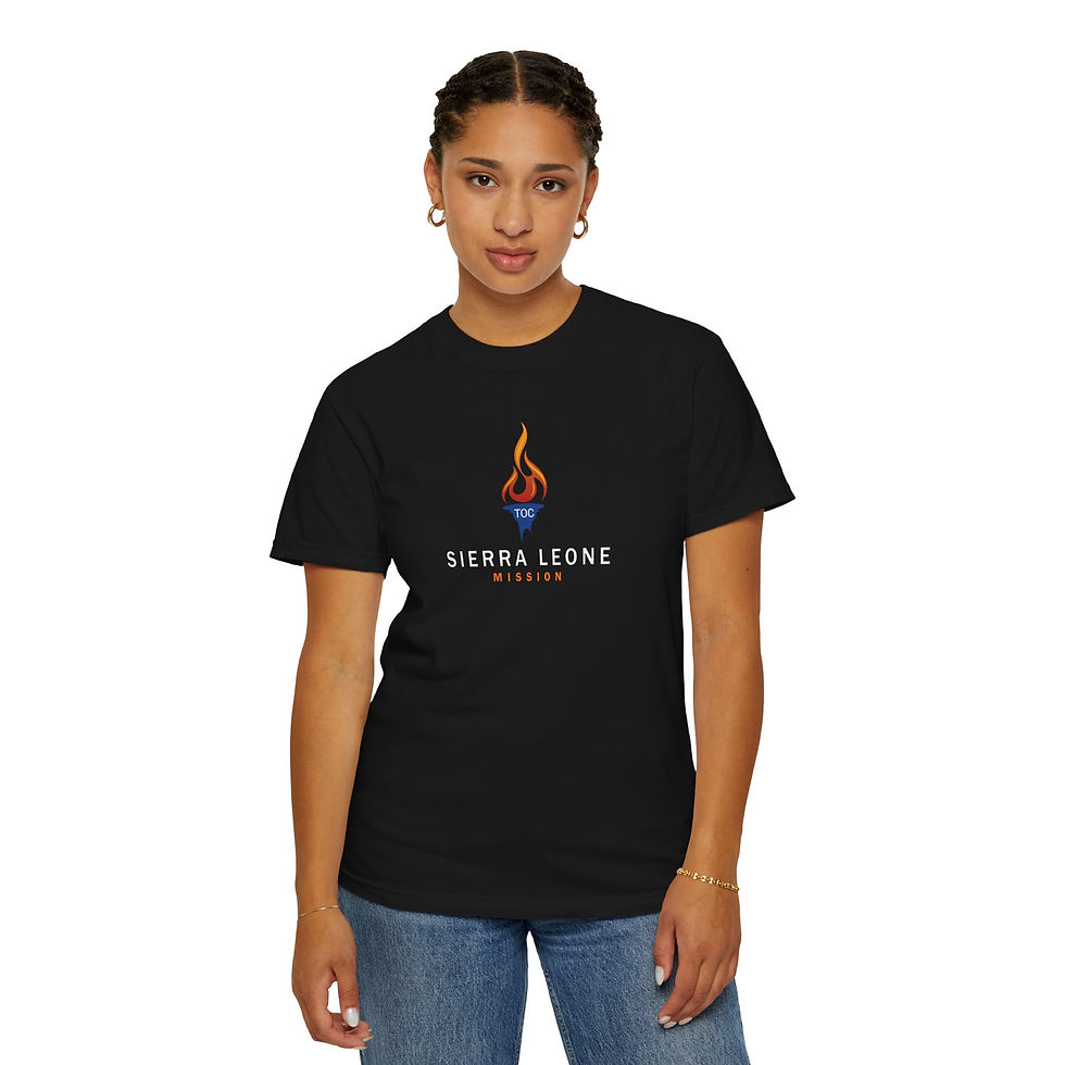 Sierra Leone Mission — Torch Emblem Tee (Comfort Colors), view 1