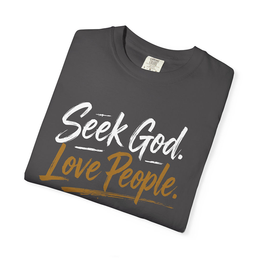 Thumbnail: Seek God. Love People. — Script Tee (Comfort Colors) — alternate product view 14