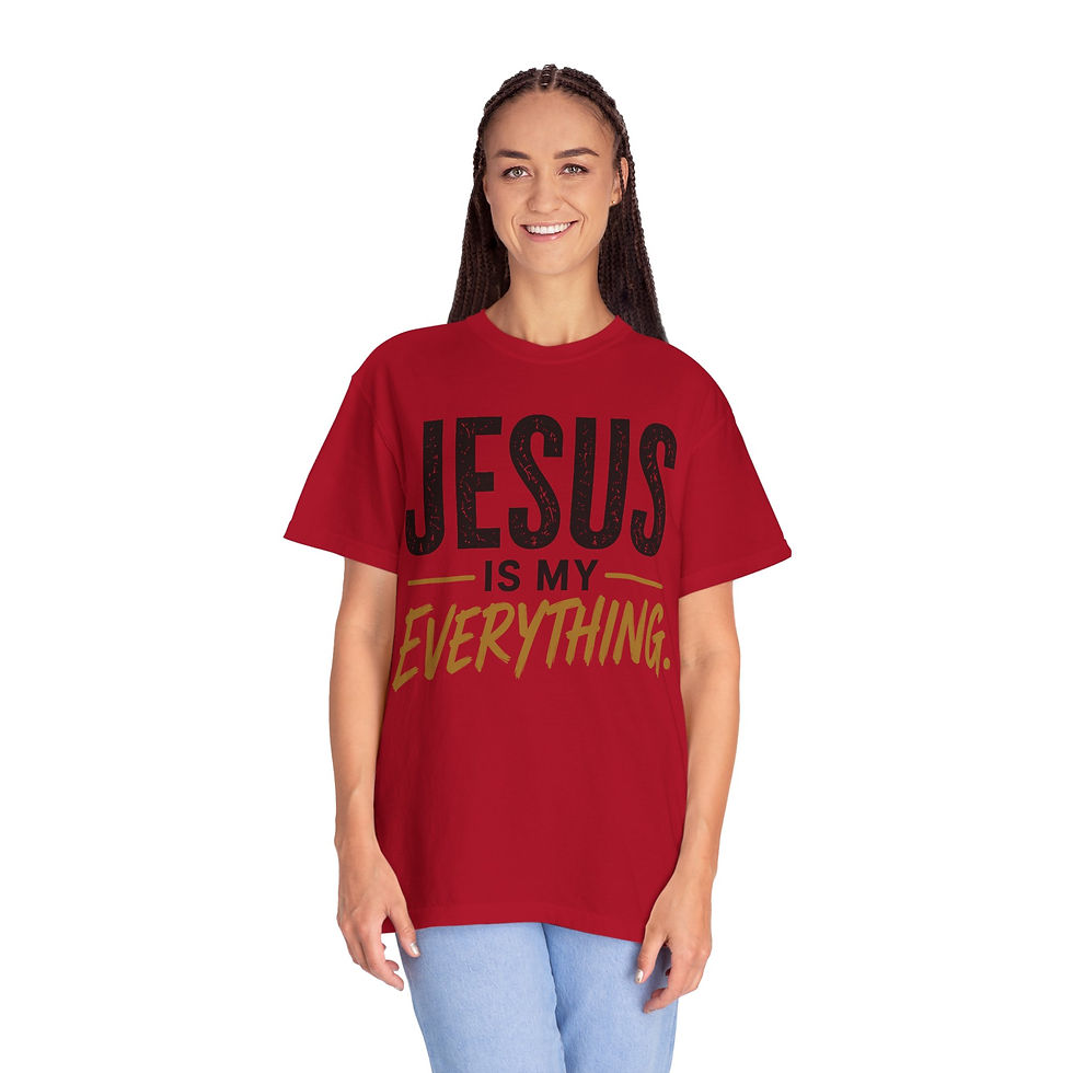 Jesus Is My Everything — Stacked Tee, Light Palette (Comfort Colors), view 1
