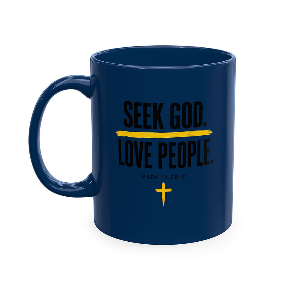 Thumbnail: Seek God. Love People. — Stacked Color Mug — alternate product view 9