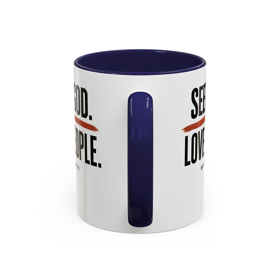 Thumbnail: Seek God. Love People. — Stacked Accent Mug — alternate product view 8