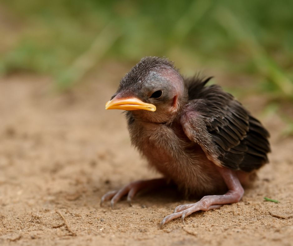 Injured bulbul bird