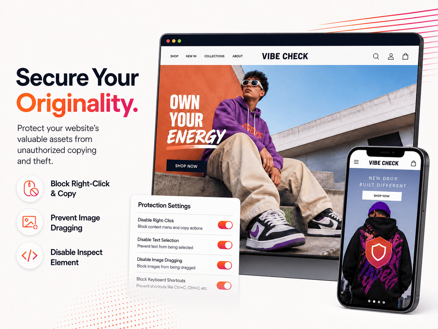 BL Content Protection primary marketing image — Privacy & Security app on the Wix App Market