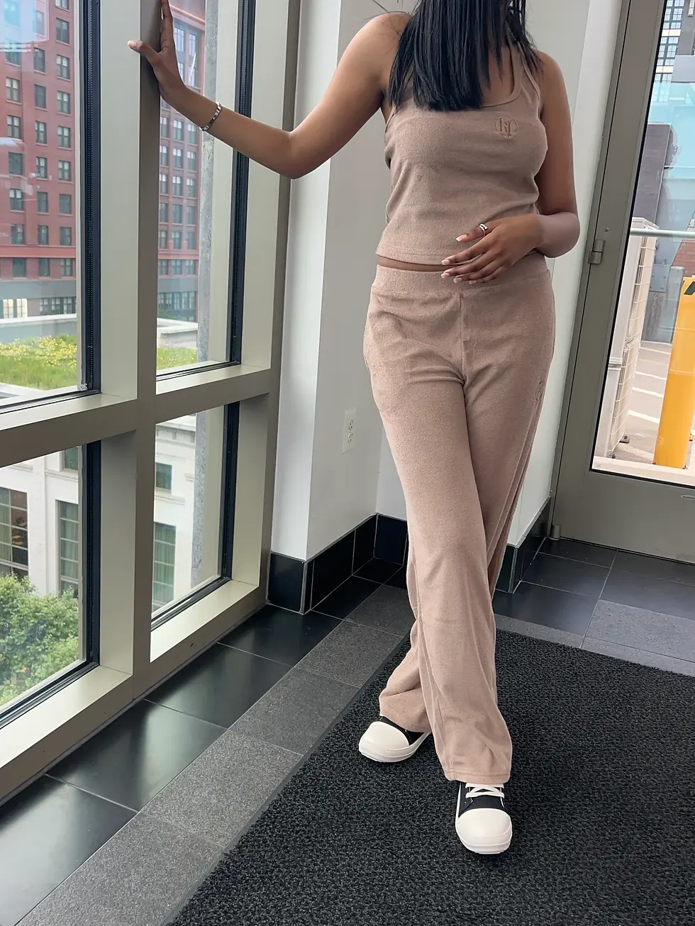 Миниатюра: Terry Cloth Straight-Leg Pants