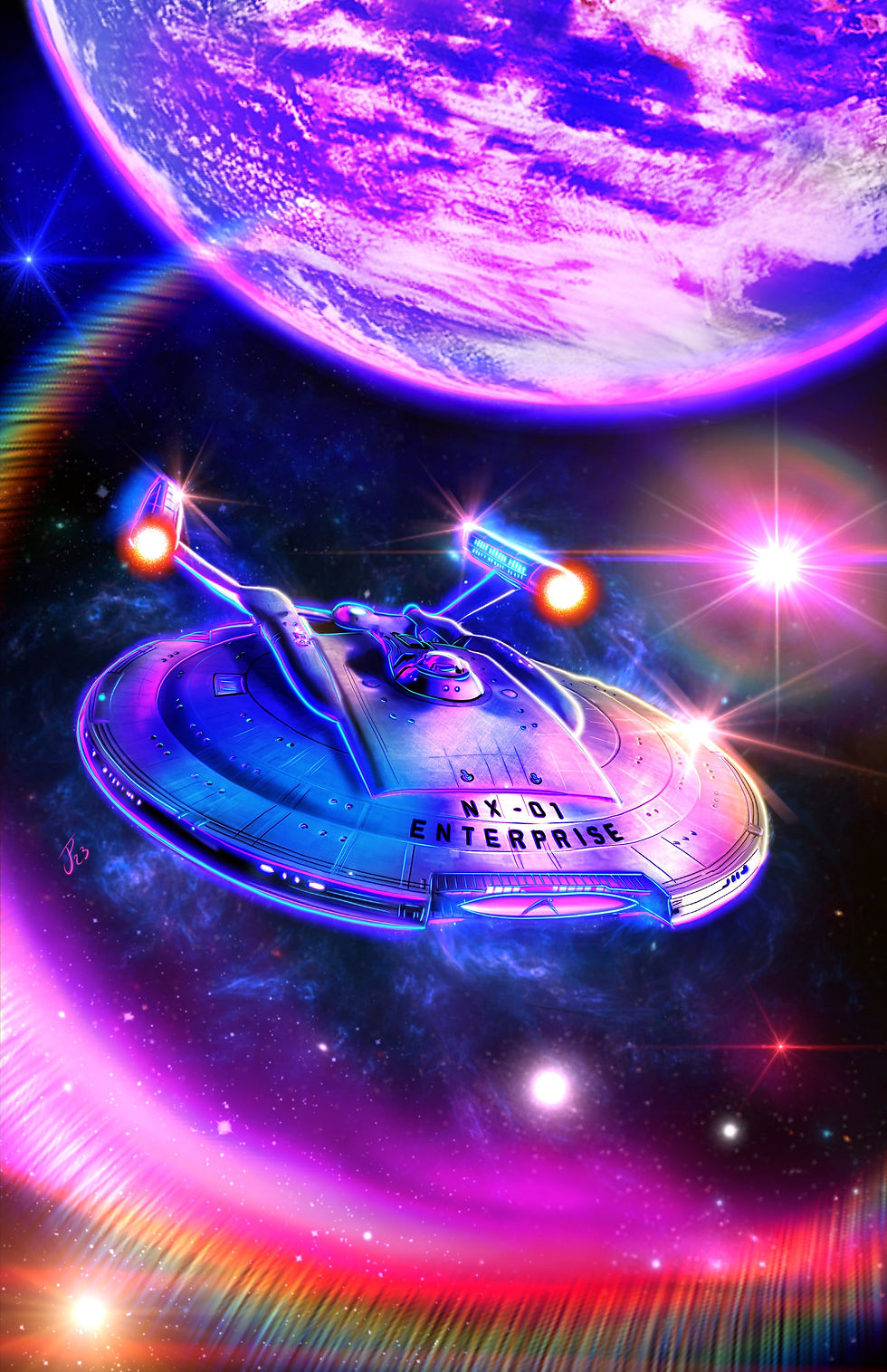 The First Human Built Vessel To Achieve Warp 5 Art Print PescEffects the-first-human-built-vessel-to-achieve-warp-5-art-print-pesceffects