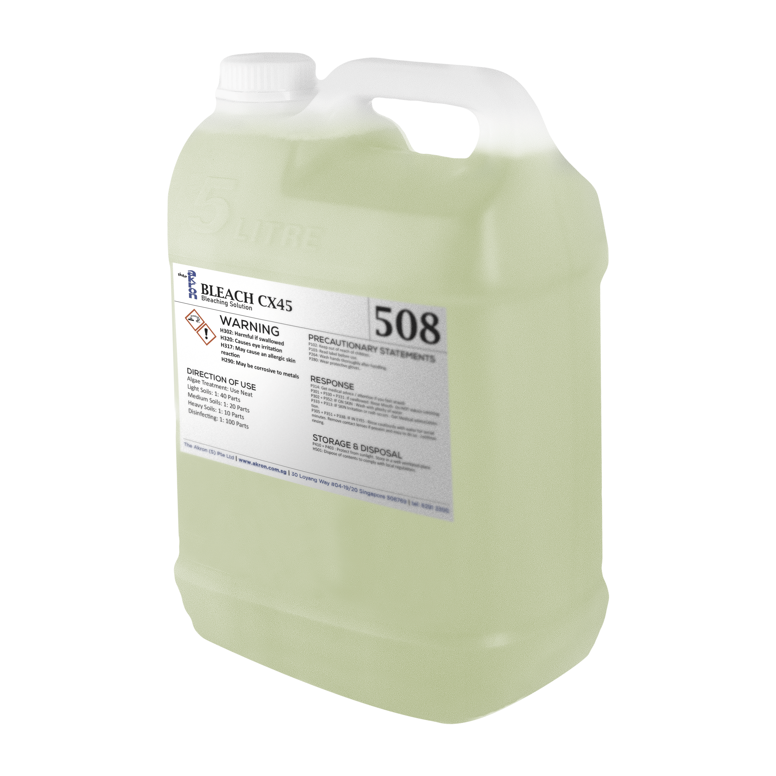 Disinfectant - 508 Bleach CX45 | The Akron (S) Pte Ltd