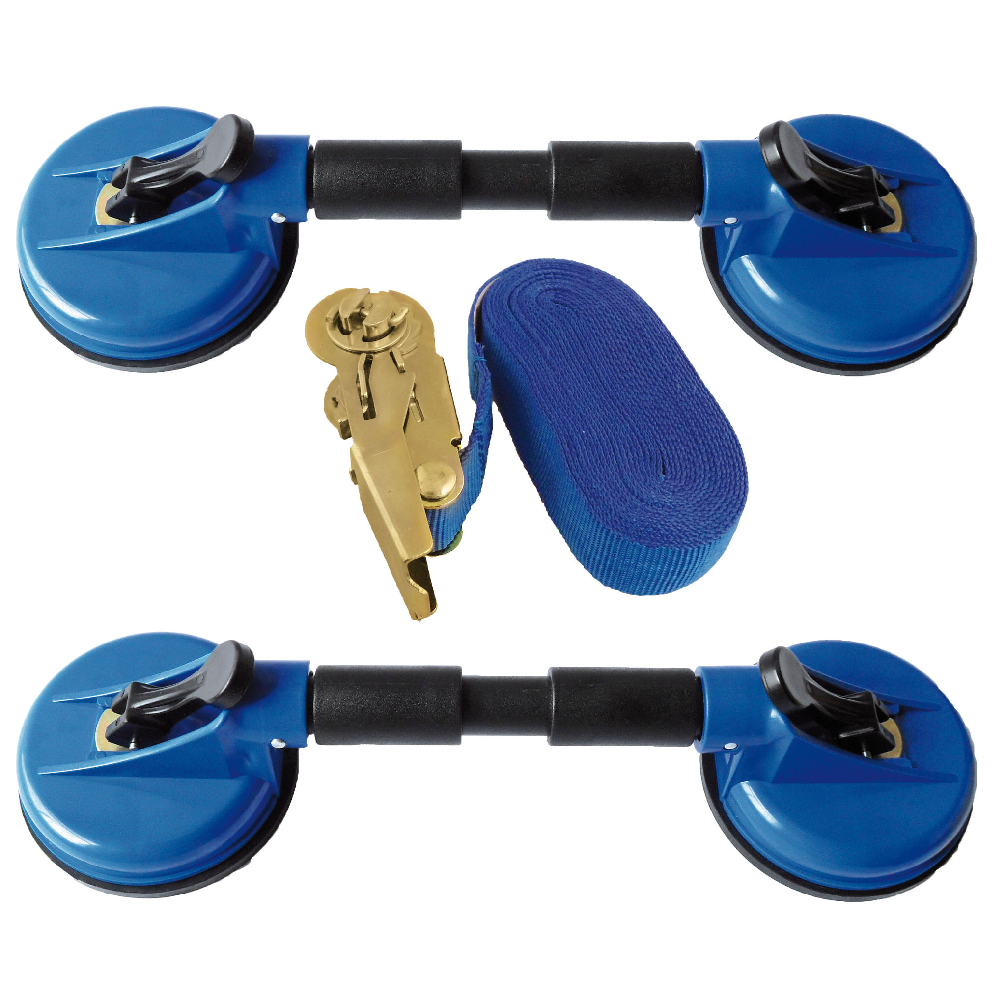 Set of 2 Windscreen Suction Cups & Straps