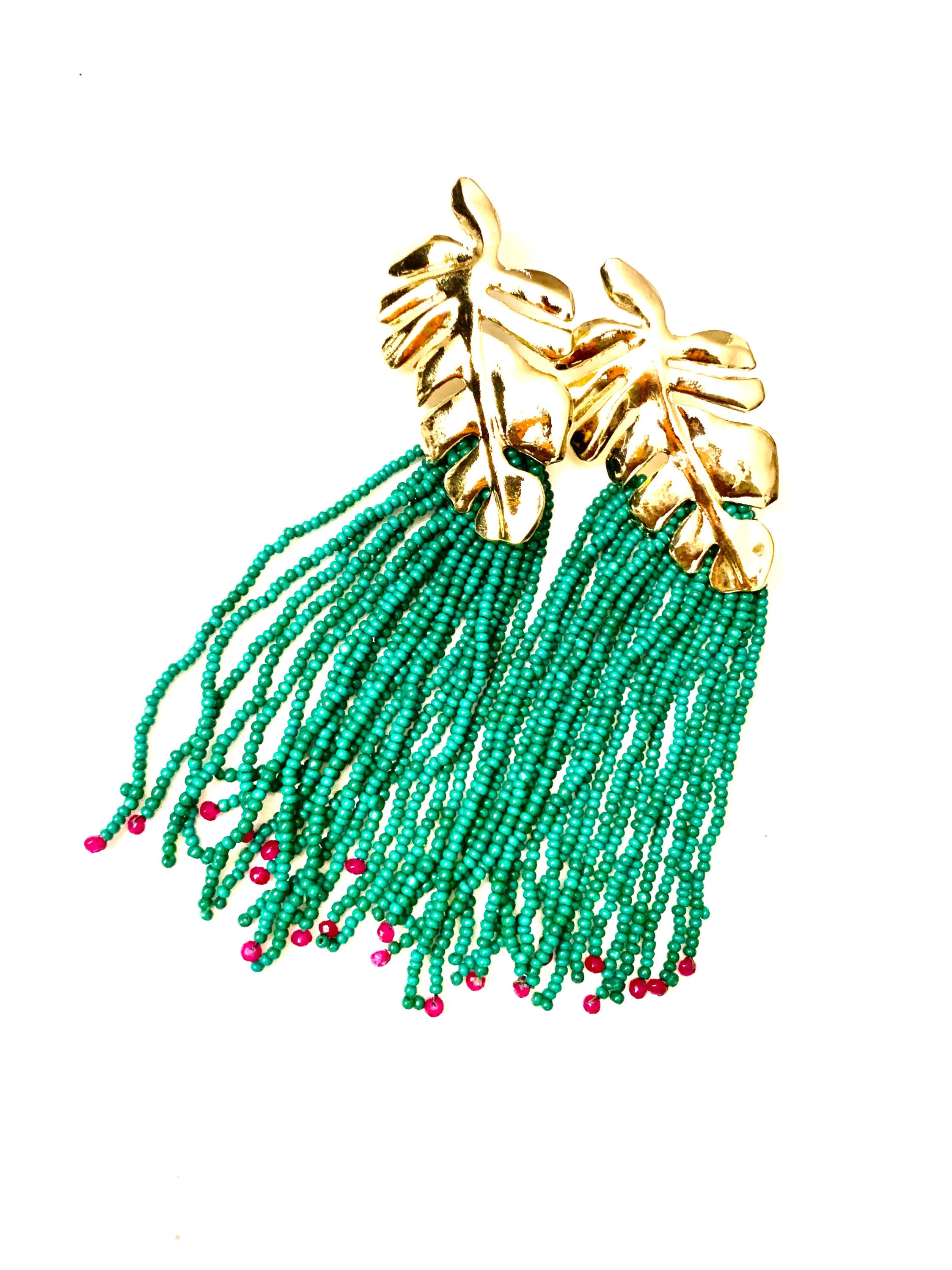 Gold Leaf Green Fringe 