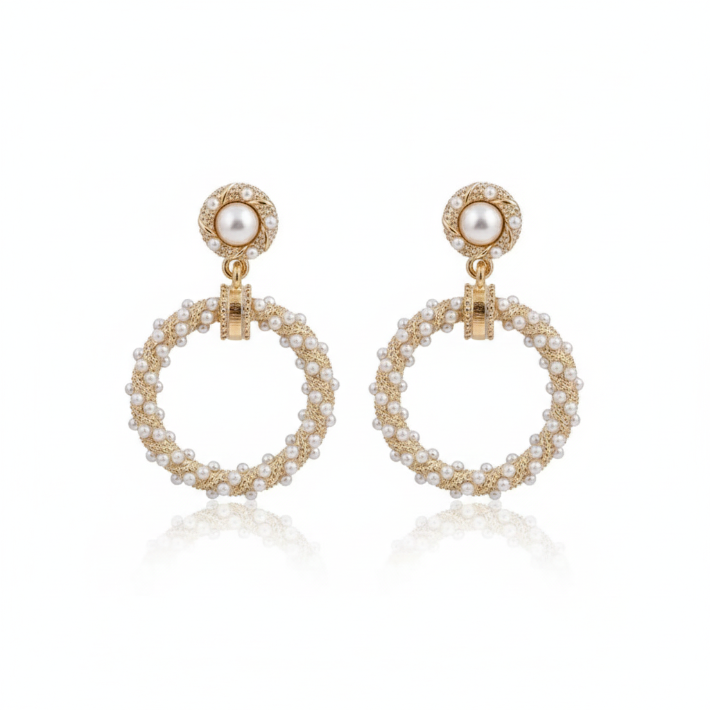 Pearl Elegant Light Drop Gold plated Earrings for Women and Girls