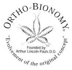 Orth-Bionomy's logo showing their sand dollar symbol.