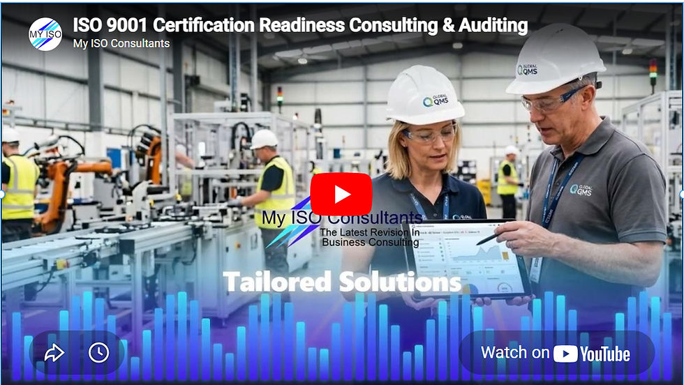 ISO 9001 Certification Readiness Consulting & Internal Auditing