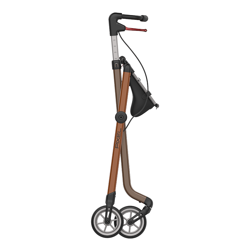 Thumbnail: Rehasense Pixel Rollator folded view ultra-light travel rollator for easy transport and storage
