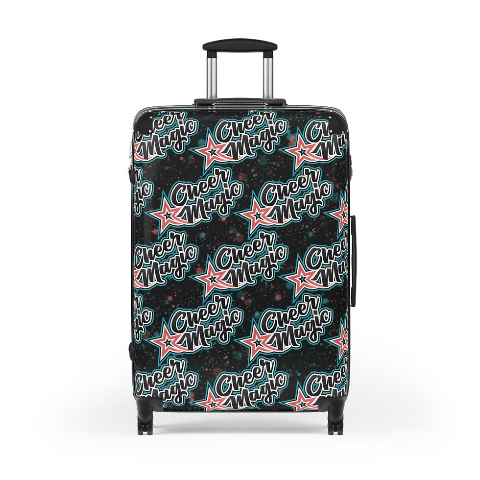 Thumbnail: Cheer Magic Repeat Suitcase - Coral Teal Black Splatter 