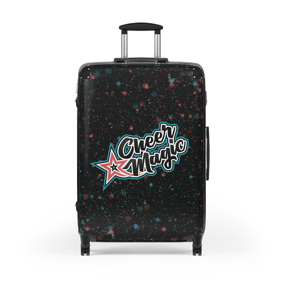 Thumbnail: Cheer Magic Suitcase - Coral Teal Black Splatter 