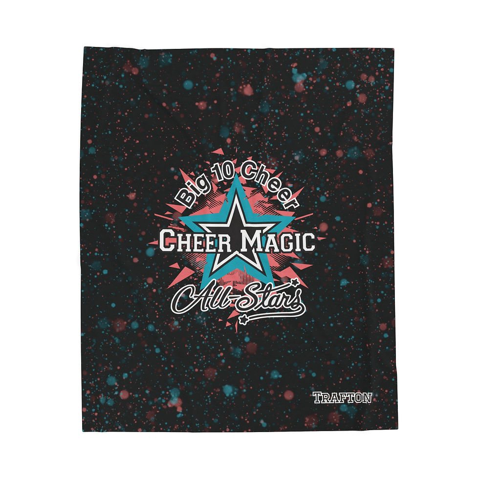 Cheer Magic All-Stars Velveteen Plush Blanket — Teal and Coral