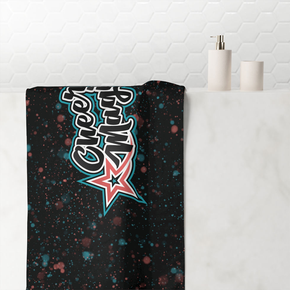 Thumbnail: Cheer Magic Beach Towel – Coral Teal Splatter