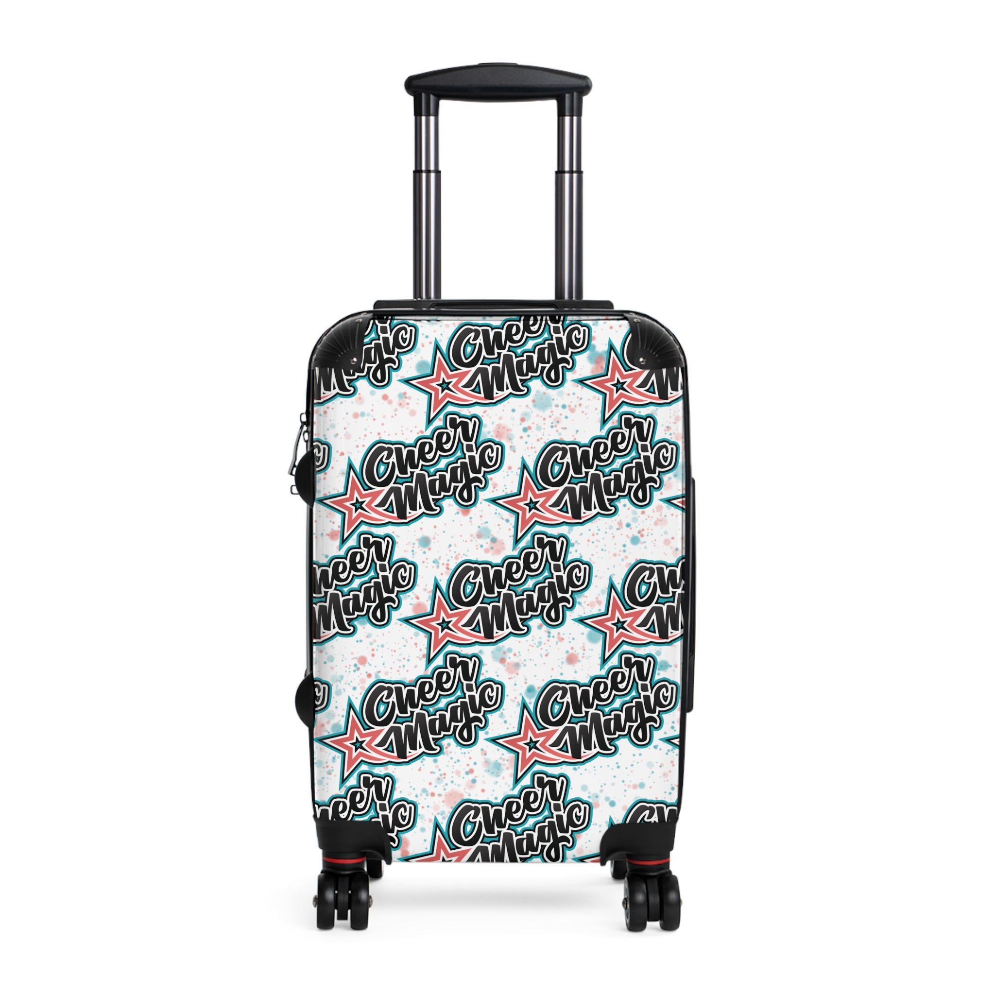 Cheer Magic Repeat Suitcase - Coral Teal White Splatter