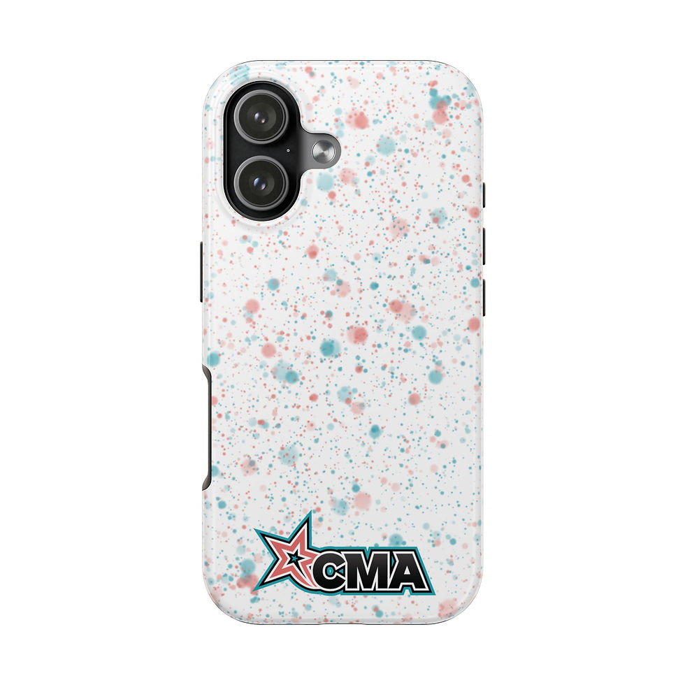 Thumbnail: CMA Tough Phone Case — White Splatter Design (iPhone 15, 16, 17)