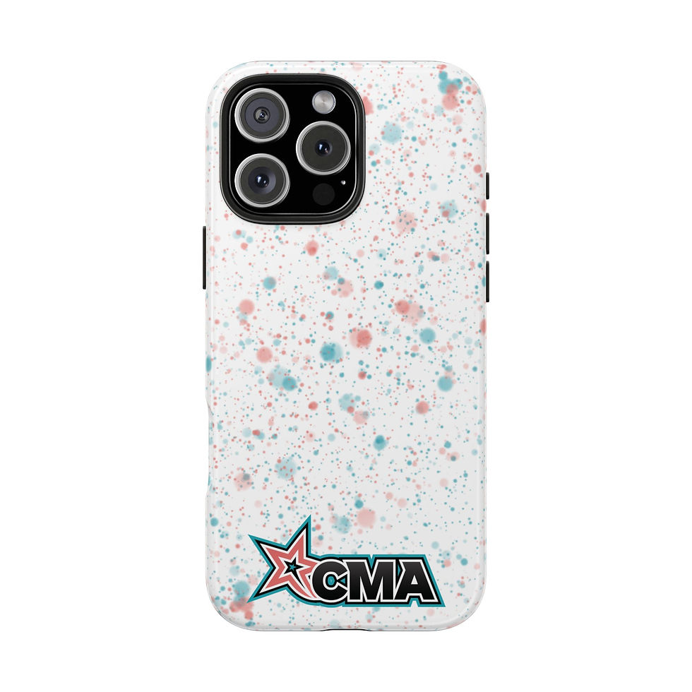 Thumbnail: CMA Tough Phone Case — White Splatter Design (iPhone 15, 16, 17)