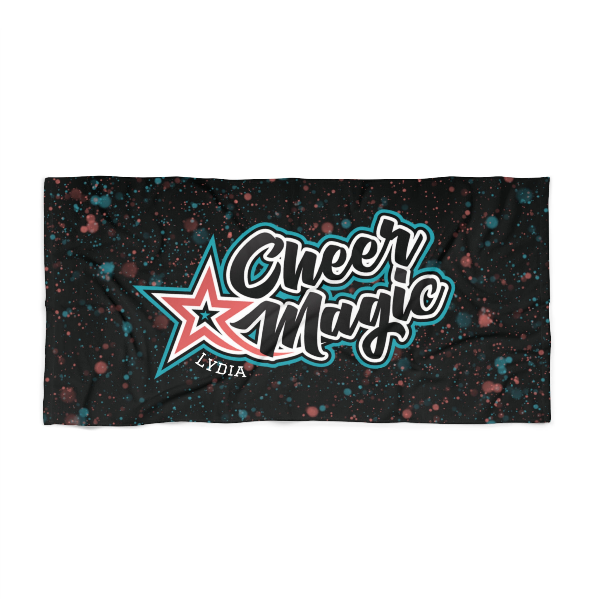 Cheer Magic Beach Towel — New Logo Black Splatter