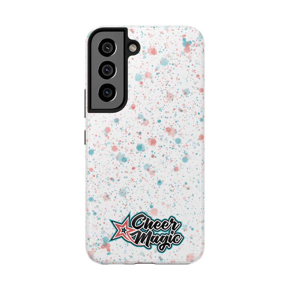 Thumbnail: Cheer Magic Tough Phone Case — White Splatter (Galaxy S21, S22, S23, S24, S25)