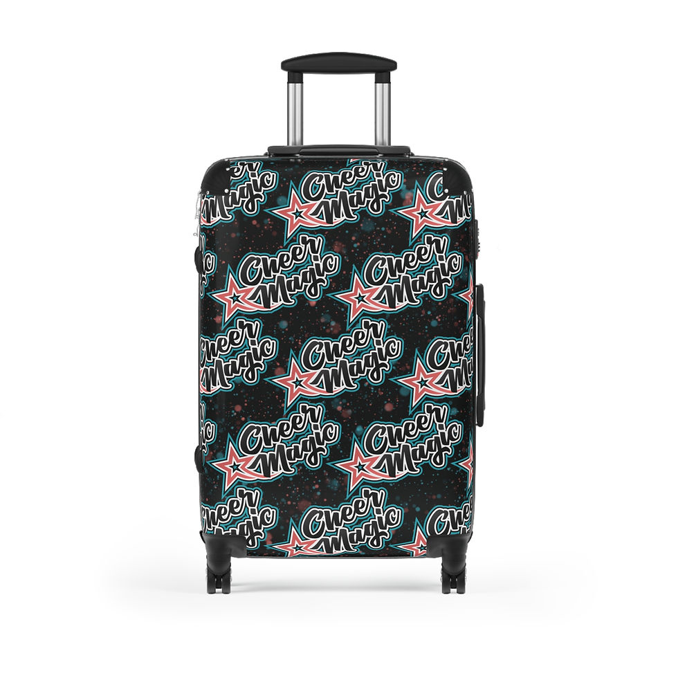 Thumbnail: Cheer Magic Repeat Suitcase - Coral Teal Black Splatter 