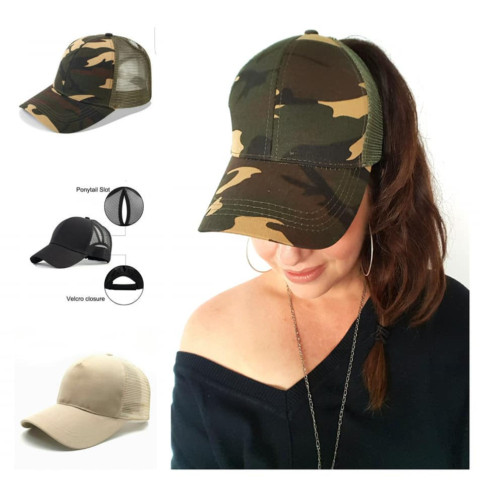 Thumbnail: Beige Ponytail Cap