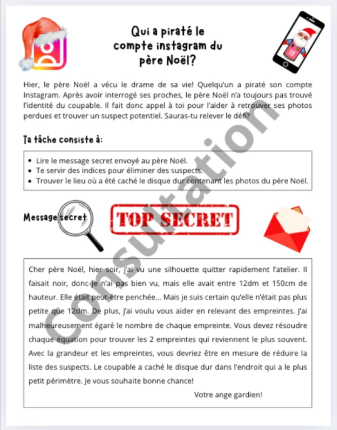 Résoudre Instagram du père Noël