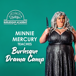 Burlesque dancer poses for photo with knife