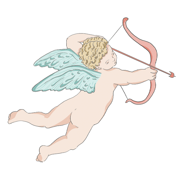 Illustrazione Cupido con arco colorato
