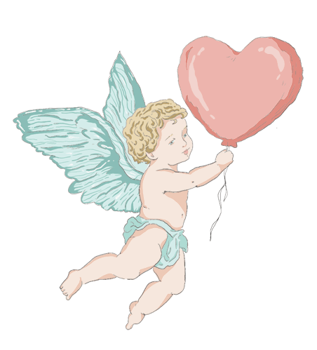 illustrazione cupido con cuore