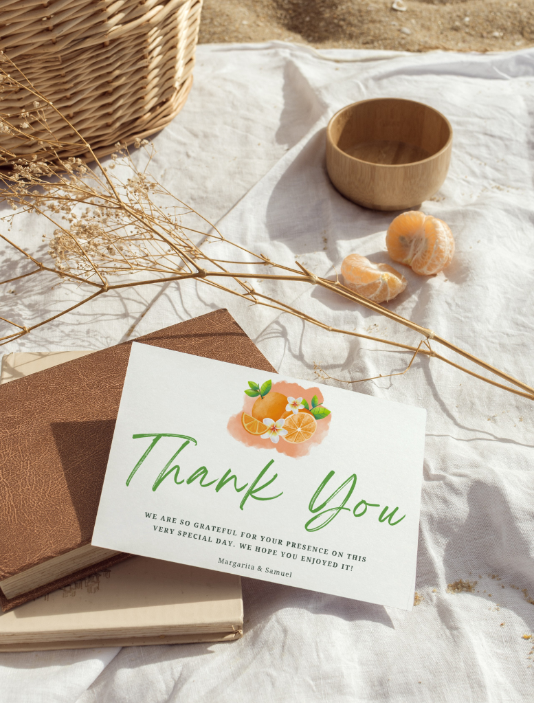 Little Cutie Baby Shower Editable Thank You Card