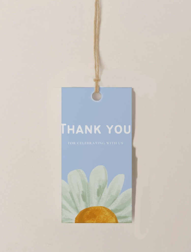 Daisy First Birthday Favor Tag