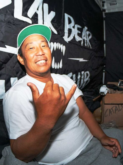 Keoni “Burger” Nozaki manning the Blak Bear booth at the inaugural CARV Expo in San Diego in 2025.