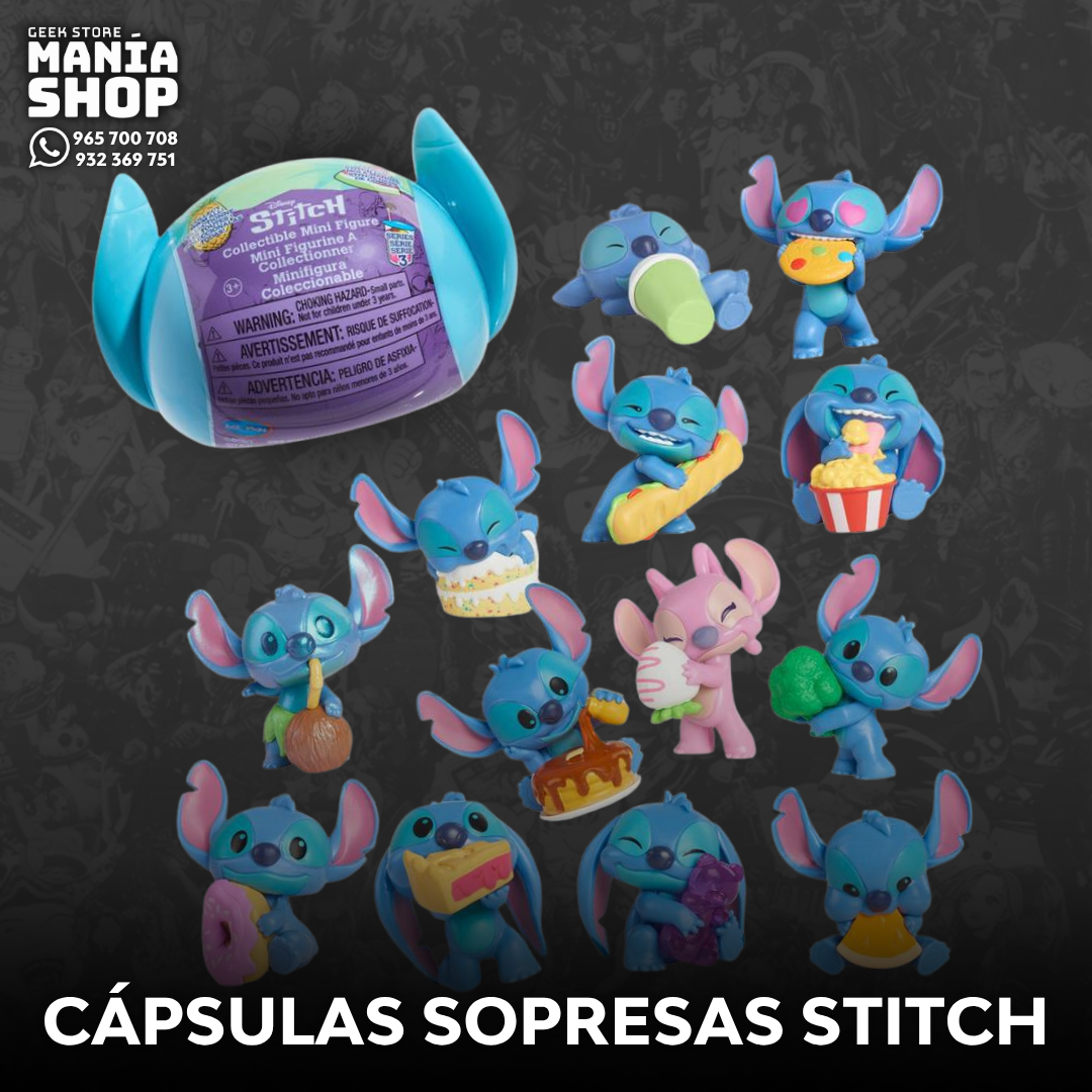 Mini Cápsulas Sopresa Figuras Stitch
