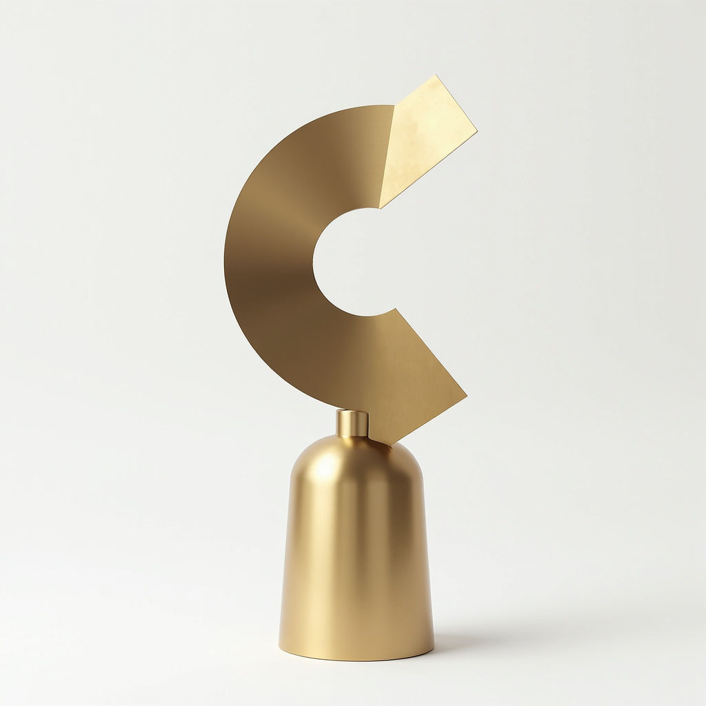 Geometric Brass Sculpture