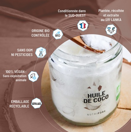 Miniature : Nutripure - Huile de coco bio - 400ml