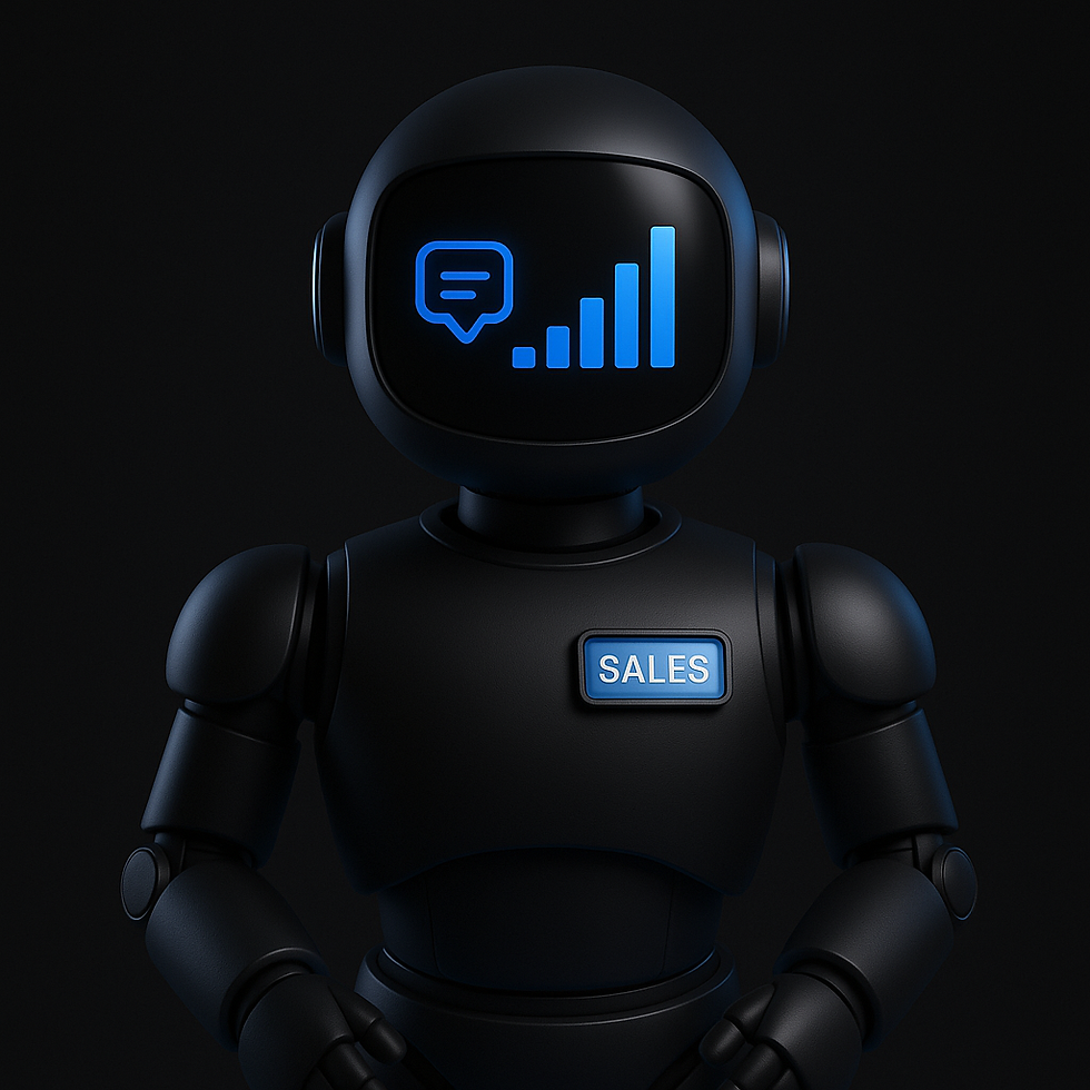 3D illustration of an AI sales bot automating customer conversations and lead generation