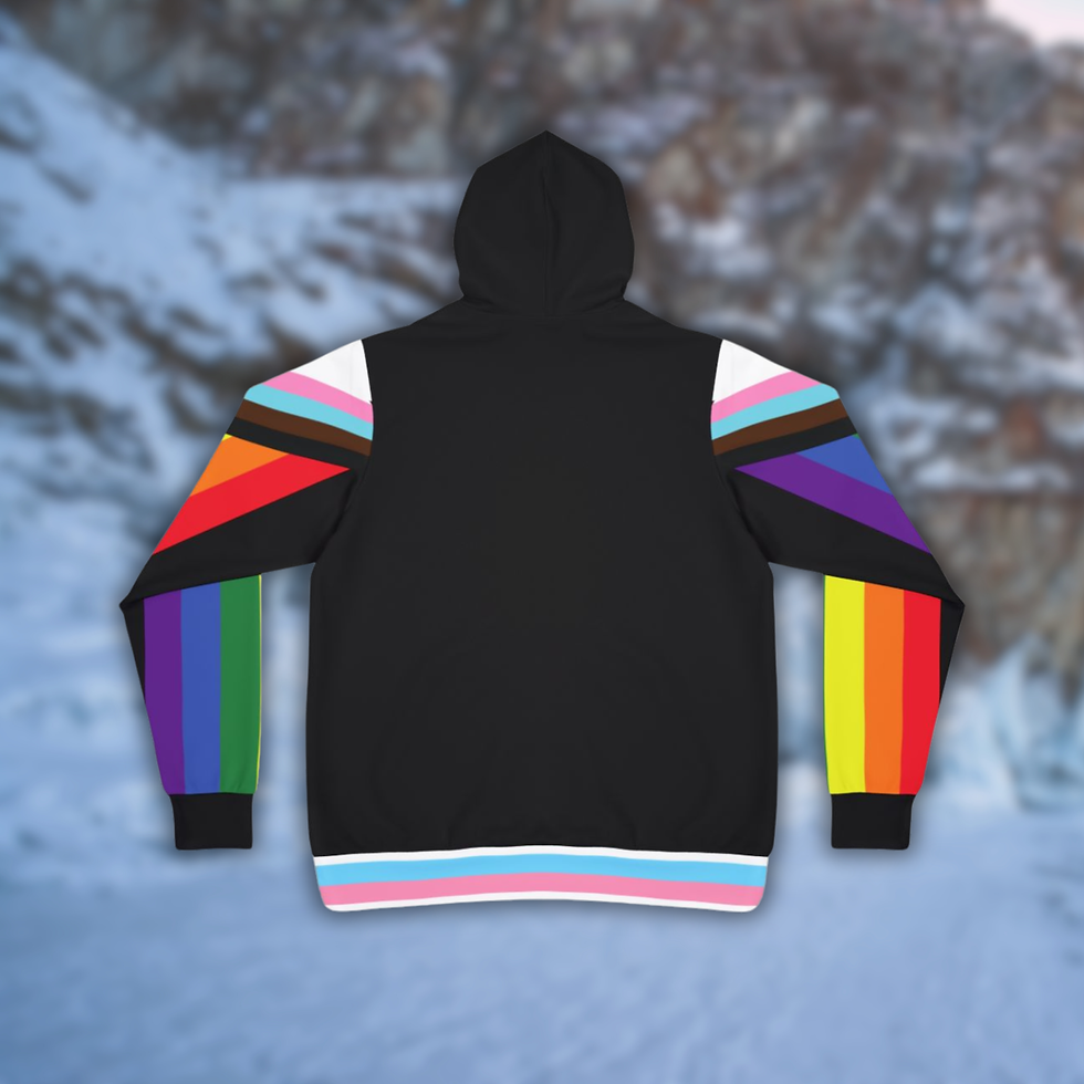 Thumbnail: Progressive Pride Flag Hoodie - Black