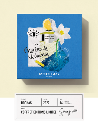 design graphique collage parfum maison Rochas