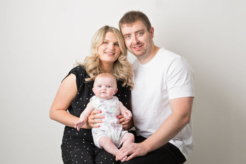 Family portrait with baby in Birmingham photography studio