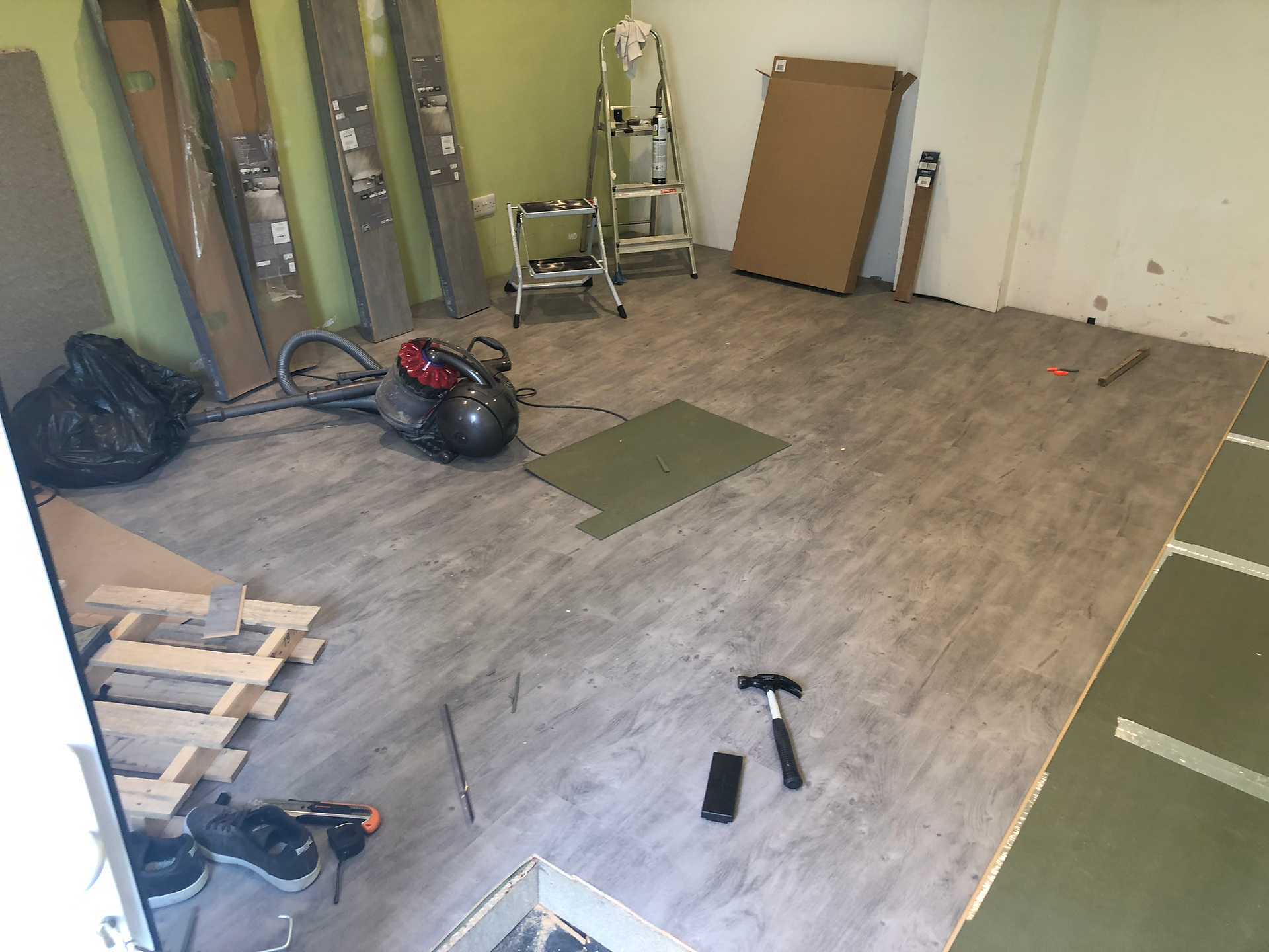 laying a floor in a photo studio in bristol