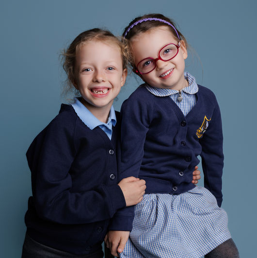 Natural school portrait photographed in Bristol studio