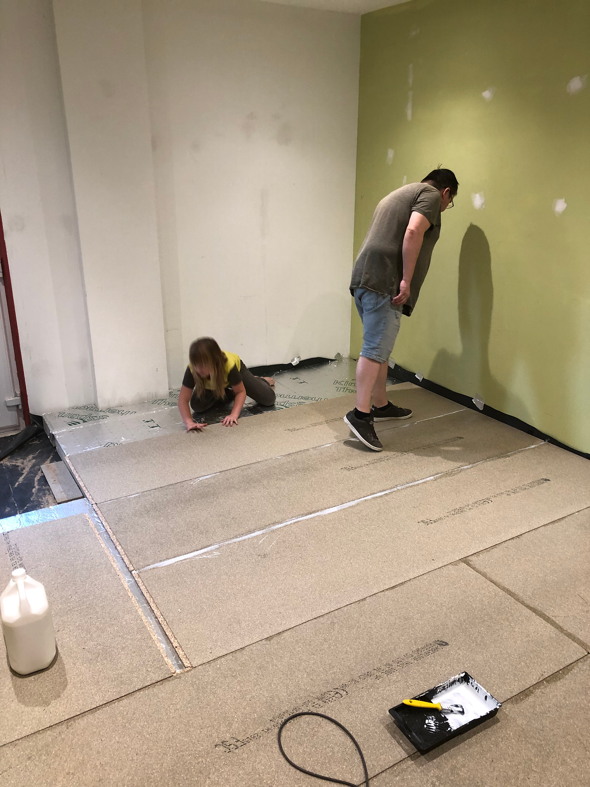 laying a floor in a photo studio in bristol