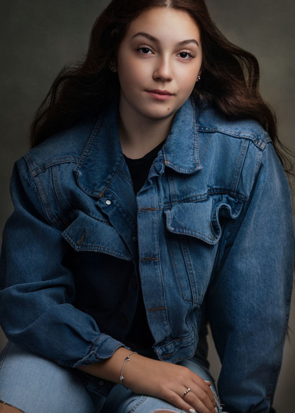 Natural portrait of a young woman photographed in my Portishead portrait studio near Bristol