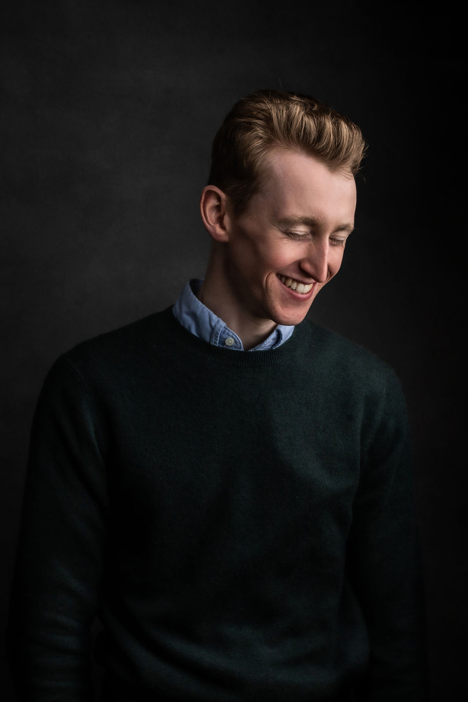 Casual studio portrait of a man photographed by a portrait photographer in Bristol