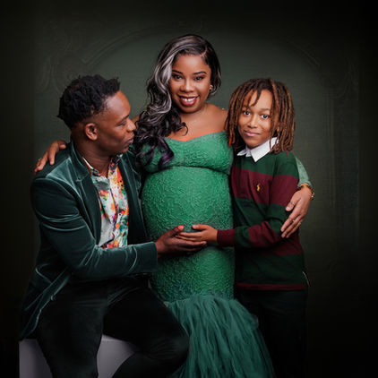 Fine art maternity portrait photographed in Bristol studio.