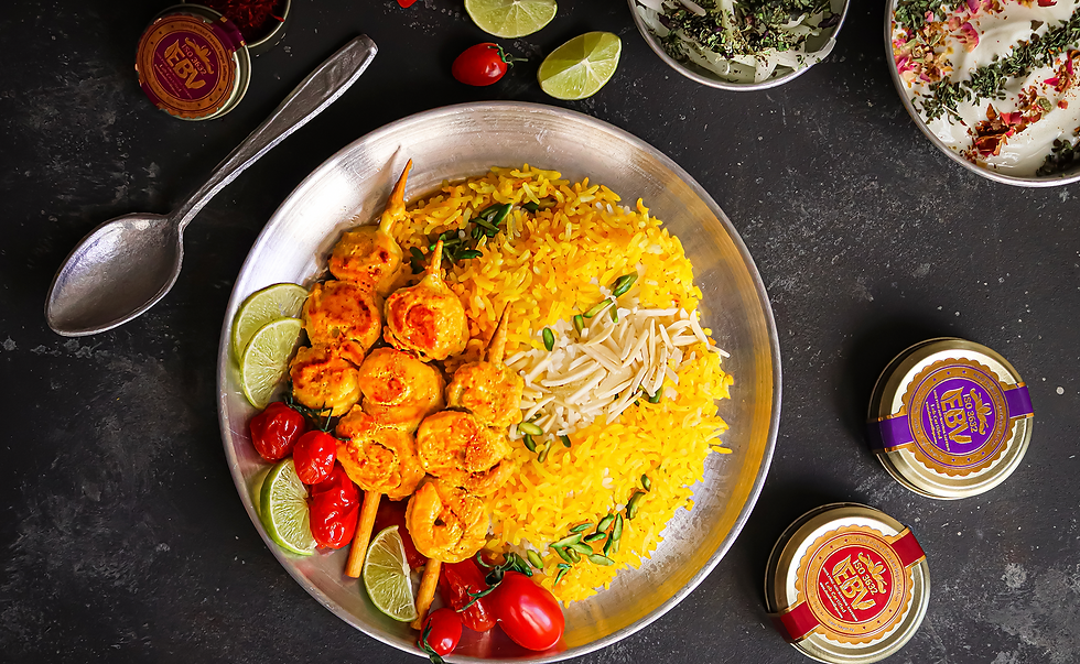 Food with saffron threads