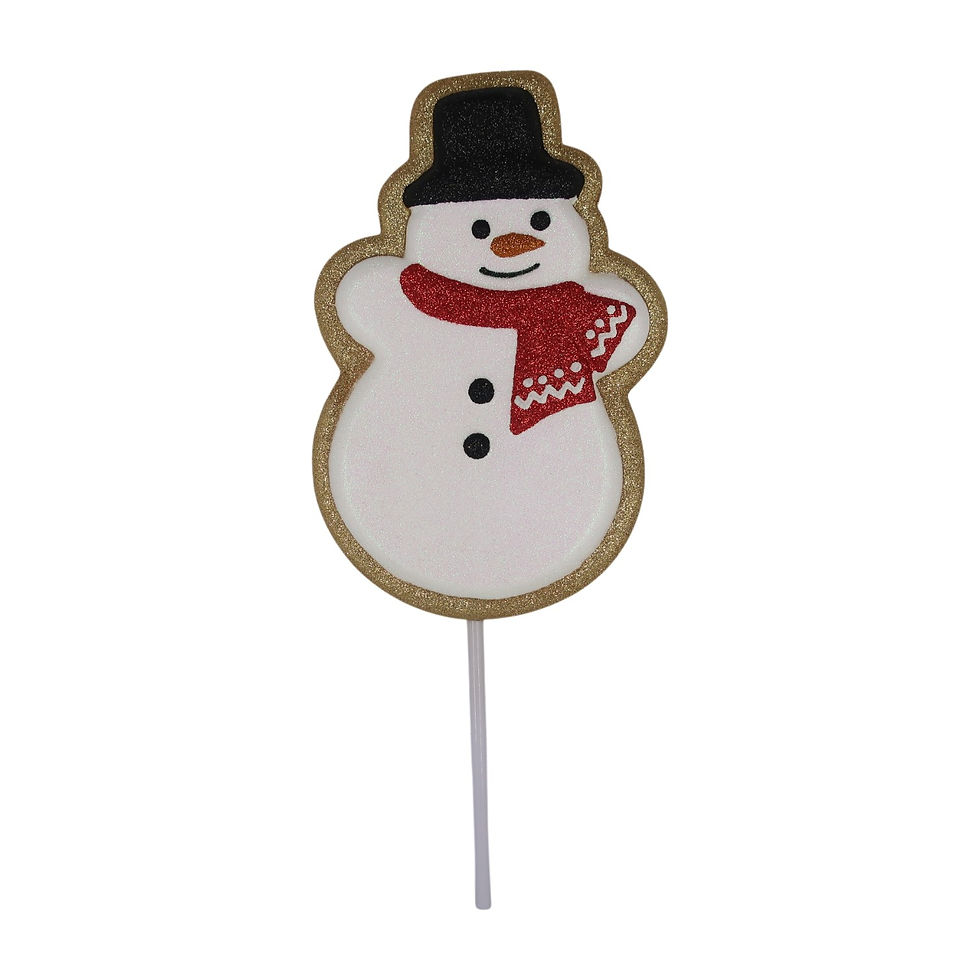 Red & White Glitter Snowman Pathway Marker